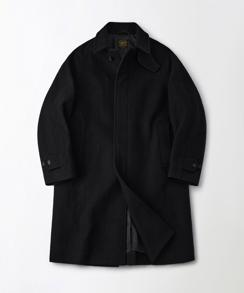 MELTON WOOL BALMACAAN COAT_BLACK