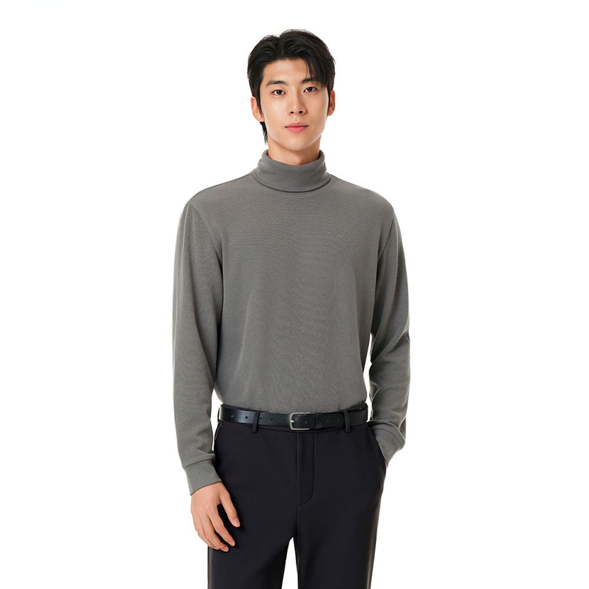 안다르(ANDAR) [워셔블] 프라임니트 맨즈 하이넥 롱슬리브