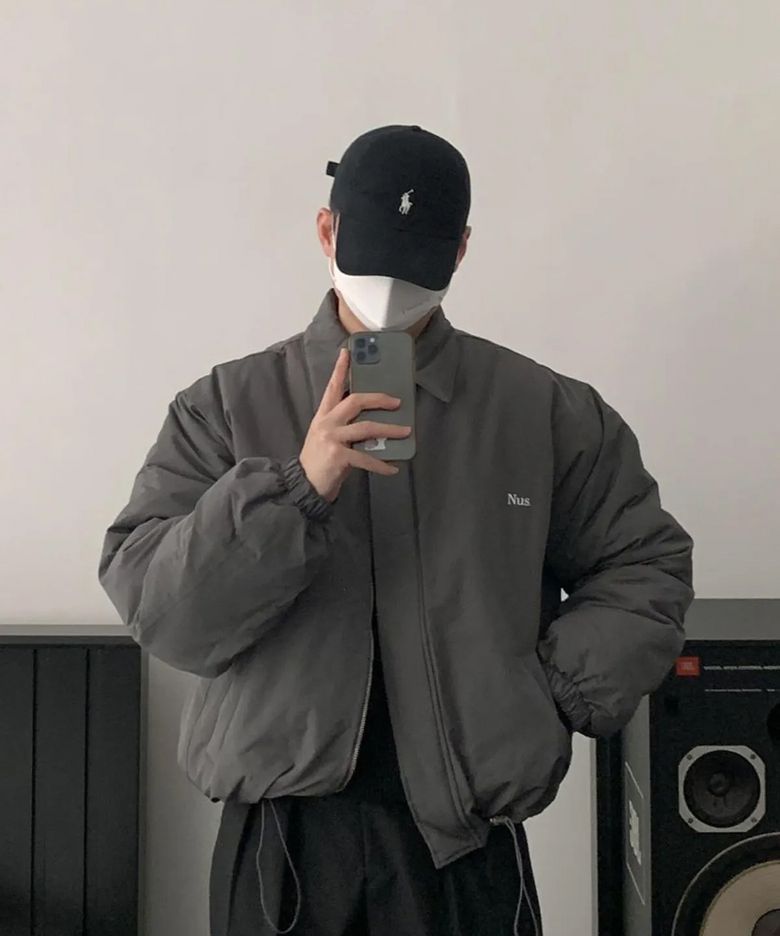 YEI Logo Padding Jacket (chacoal)