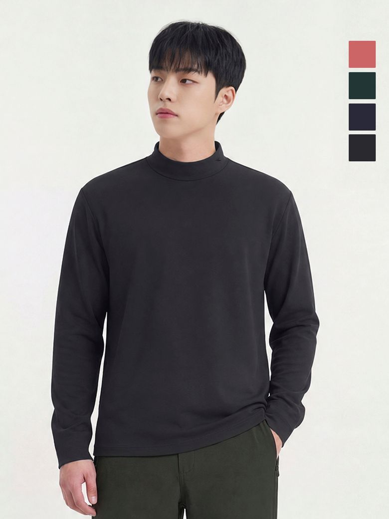 남성 히트커버 기모 반넥티셔츠_WO3MTTR401