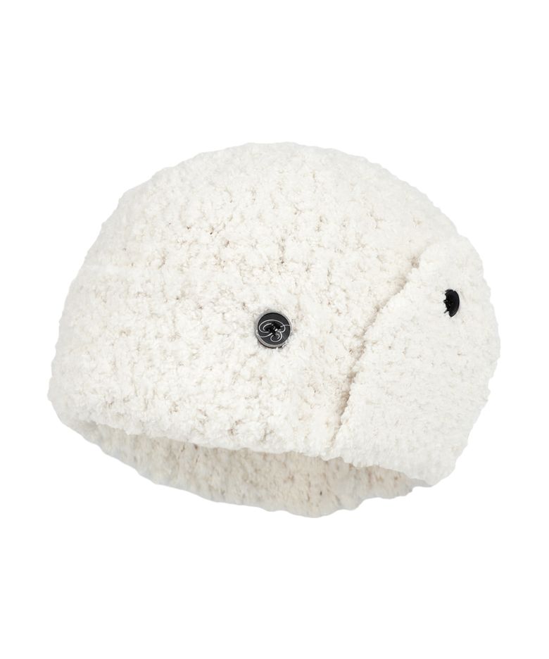 BUTTON EAR MUFF BEANIE (IVORY)