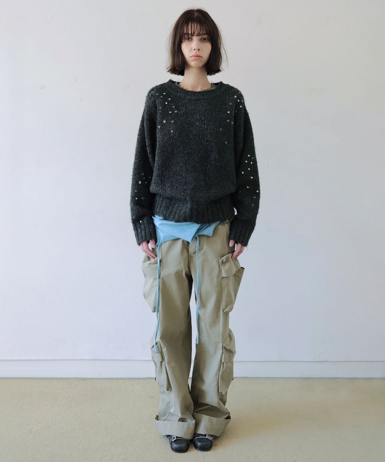 ROLL UP POCKET CARGO PANTS (BEIGE)