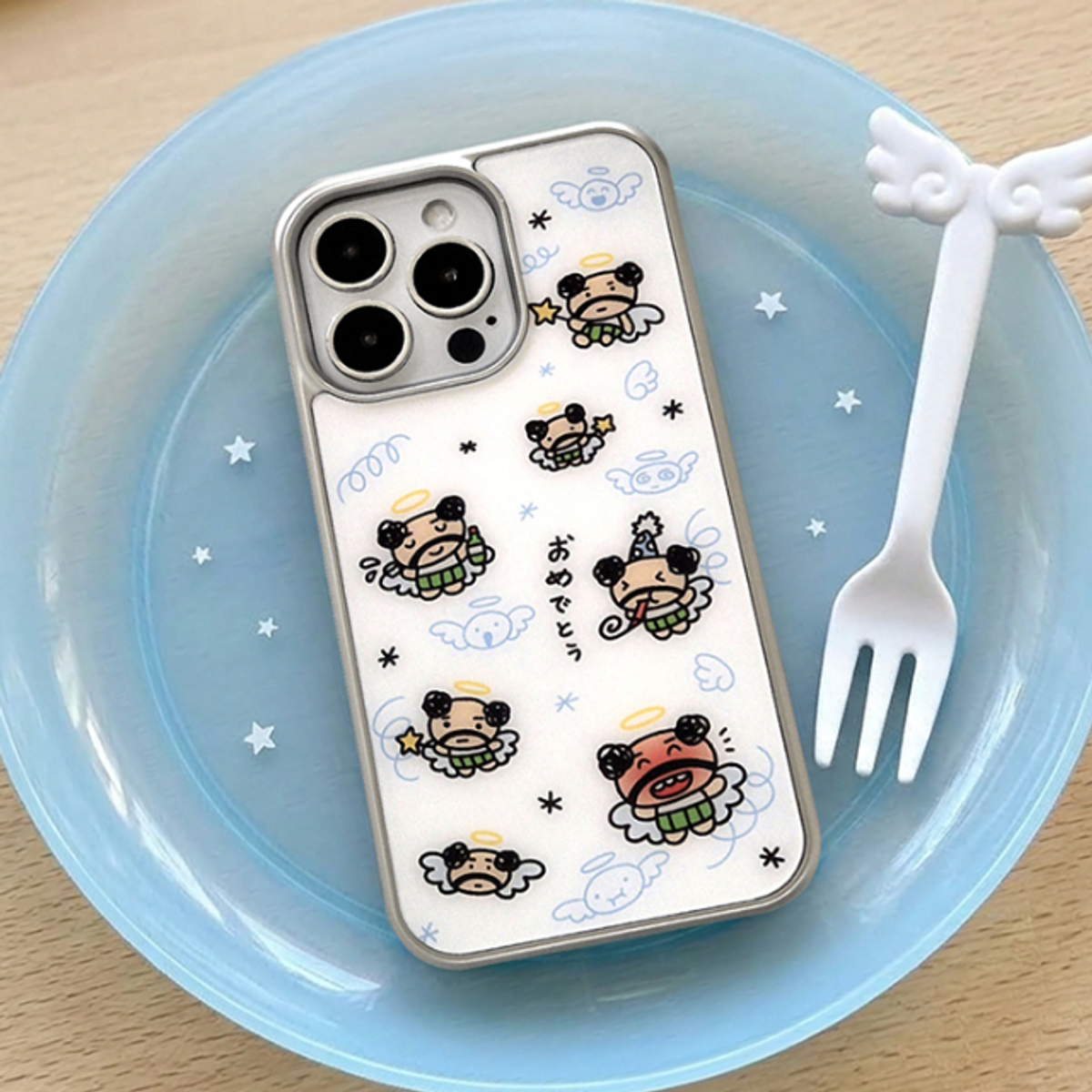 8톤트럭케이스(8TONTRUCK) [실버프레임 천사아찌]갤럭시 아이폰케이스