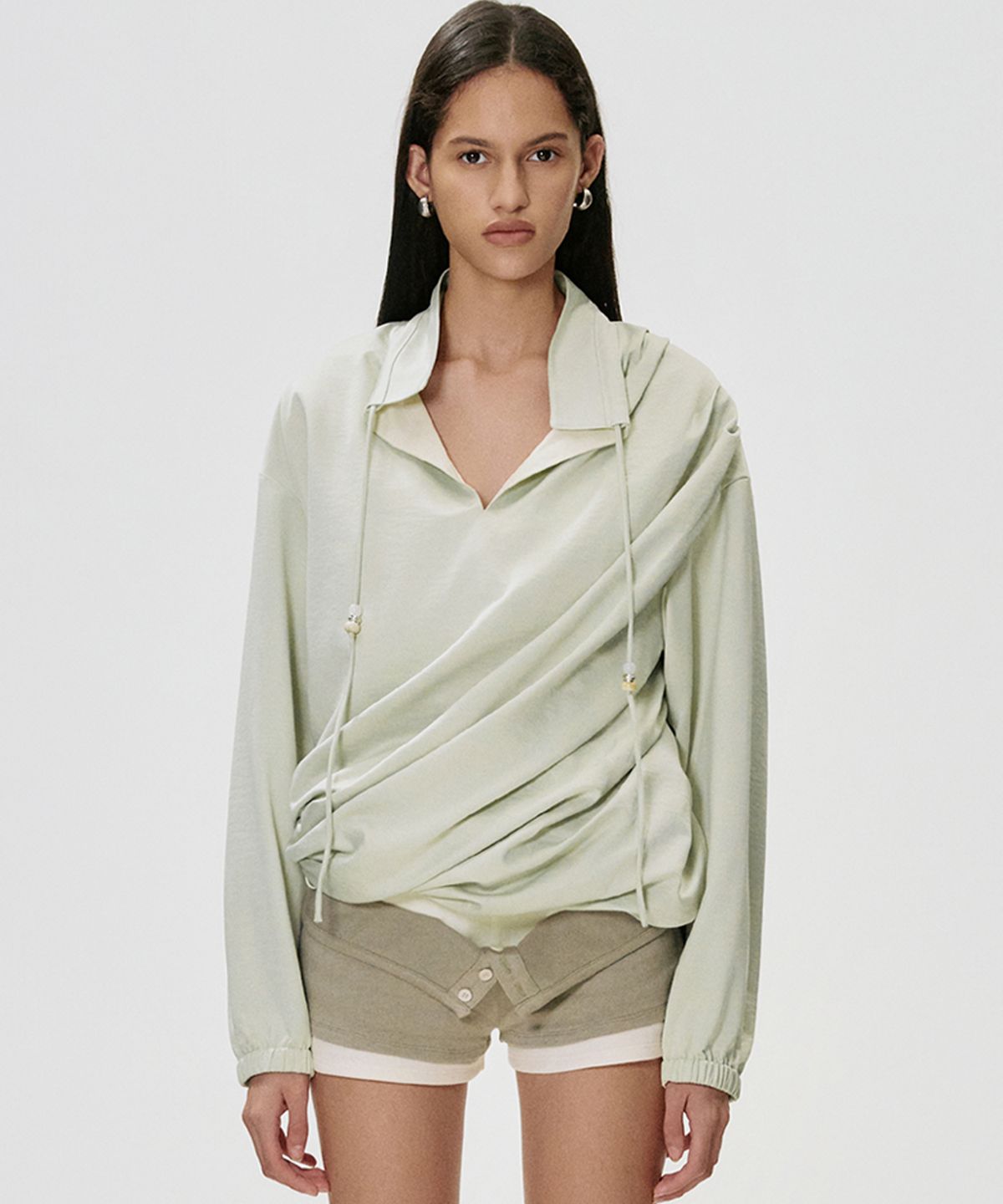 킴지수(KIMZISU) Twisted Drape Jumper_MINT