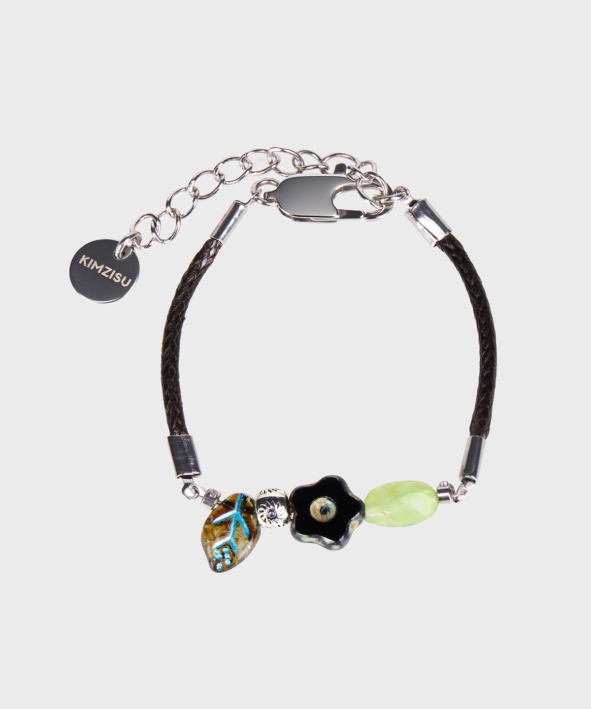 킴지수(KIMZISU) Stone Combi Bracelet - Leaf Vein_BLACK