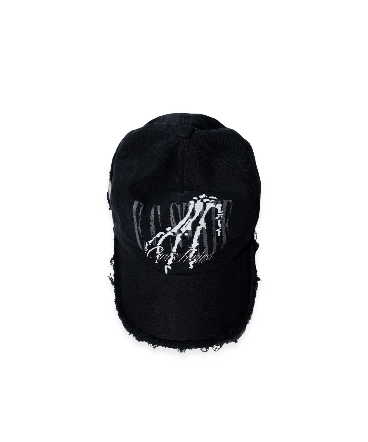 이티씨이(ETCE) Skull Hand Raw Edge Cap (Black)
