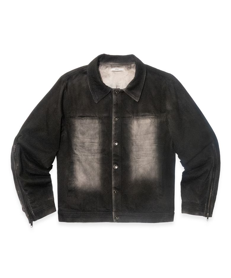 Washed Pocket Cotton Trucker (Black)
