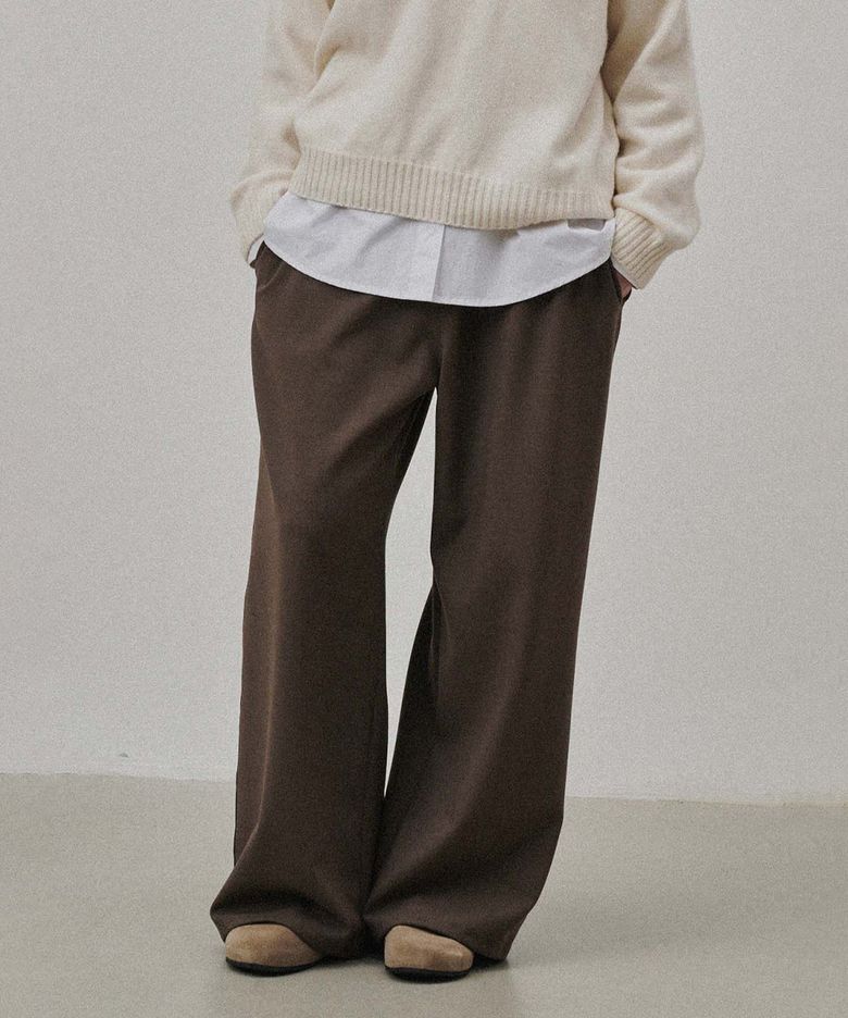 Wool string pants (Brown)