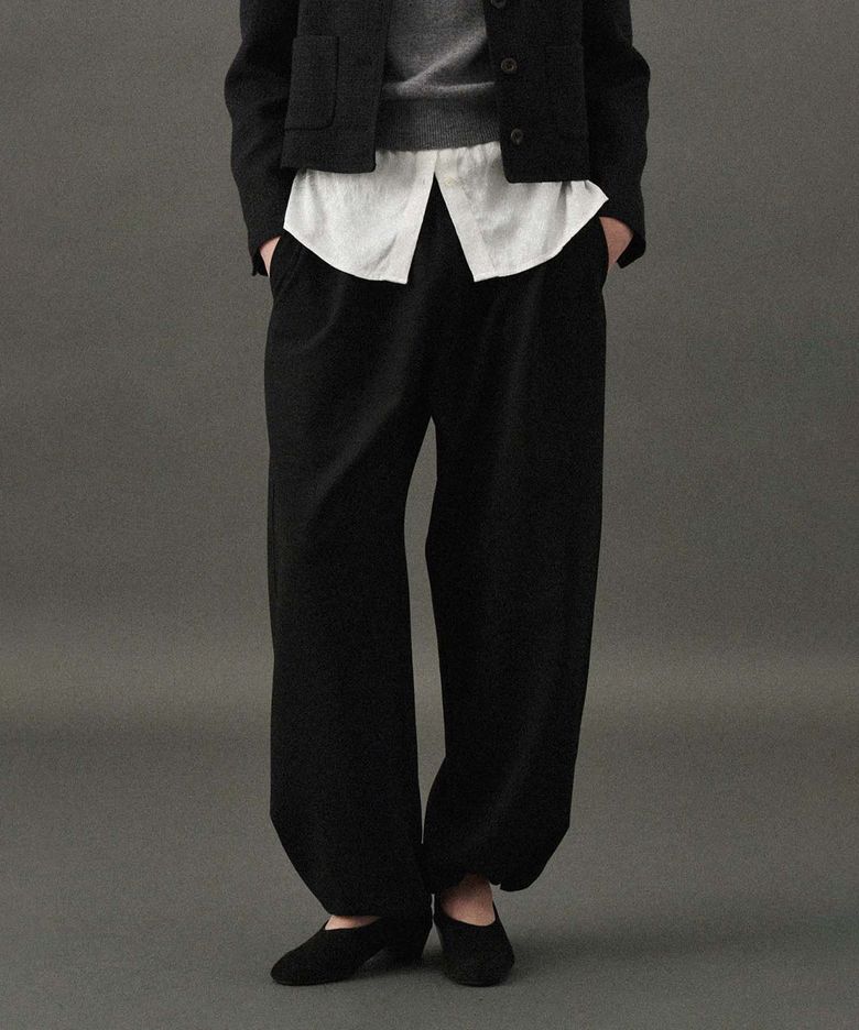 Wool string pants (Black)