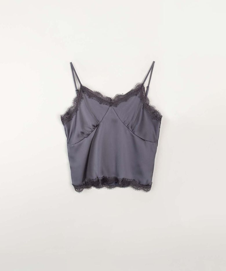 Satin lace sleeveless (Grey)