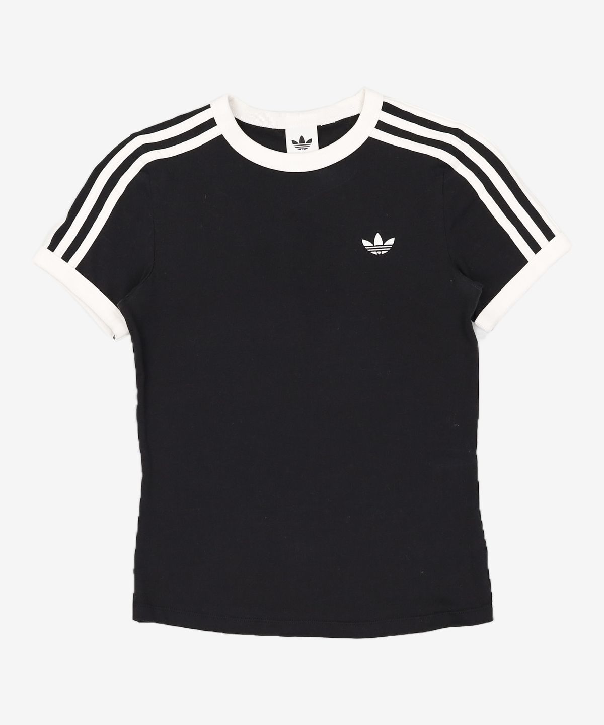 아디다스(ADIDAS) 3-스트라이프 슬림 티셔츠 - 블랙:화이트 / KD7980 XS