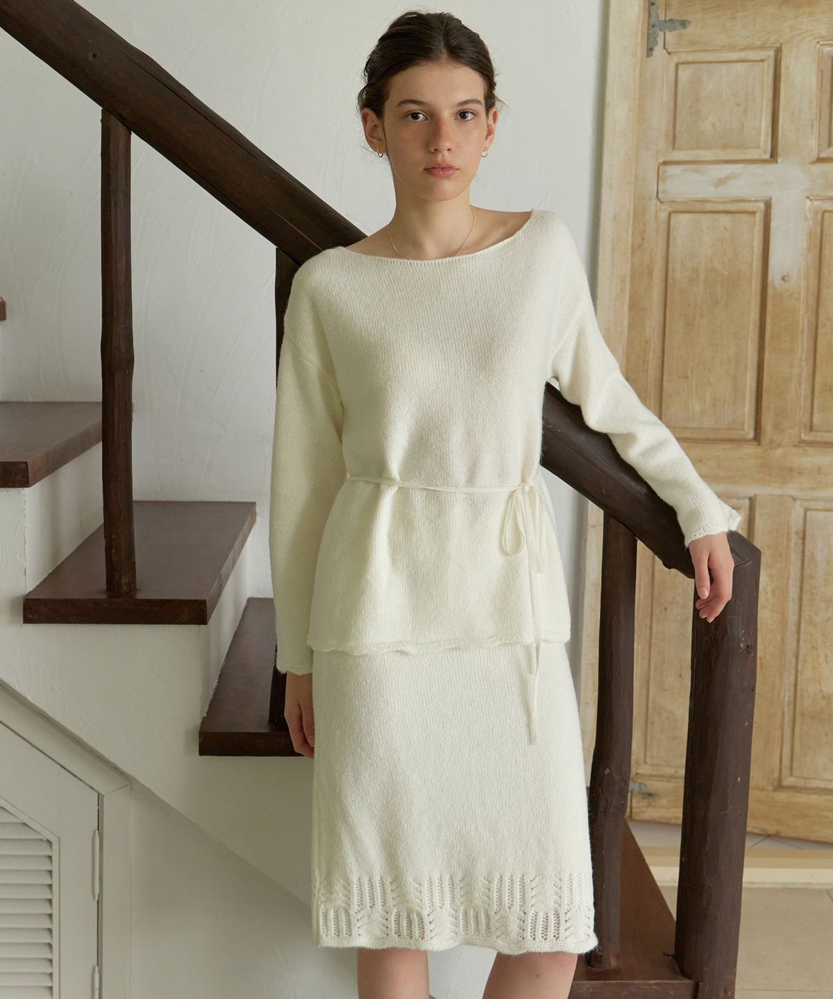 리엘(RE L) Shimmery strap knit (ivory)