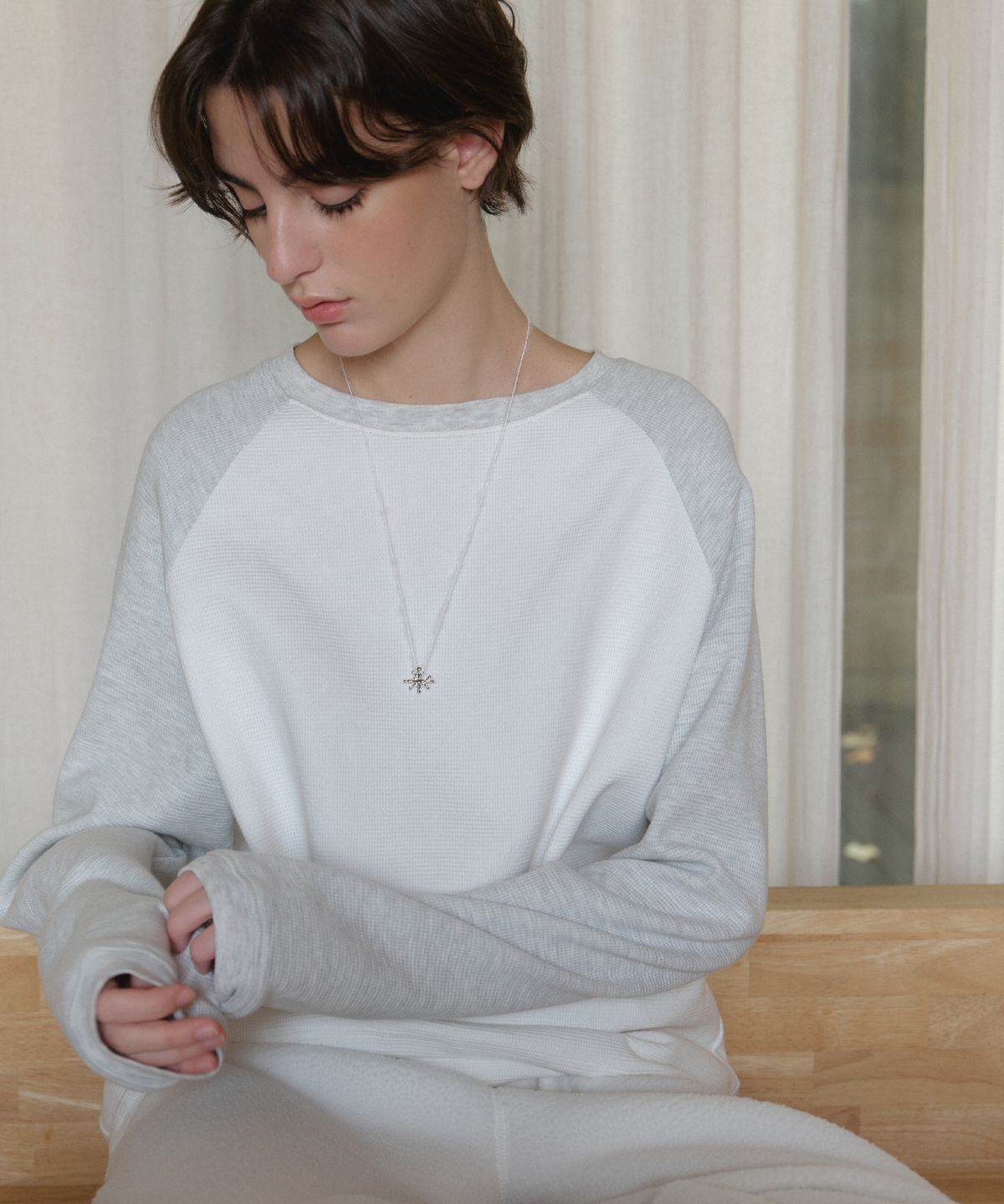 리엘(RE L) Near overfit sweatshirt (melange gray)