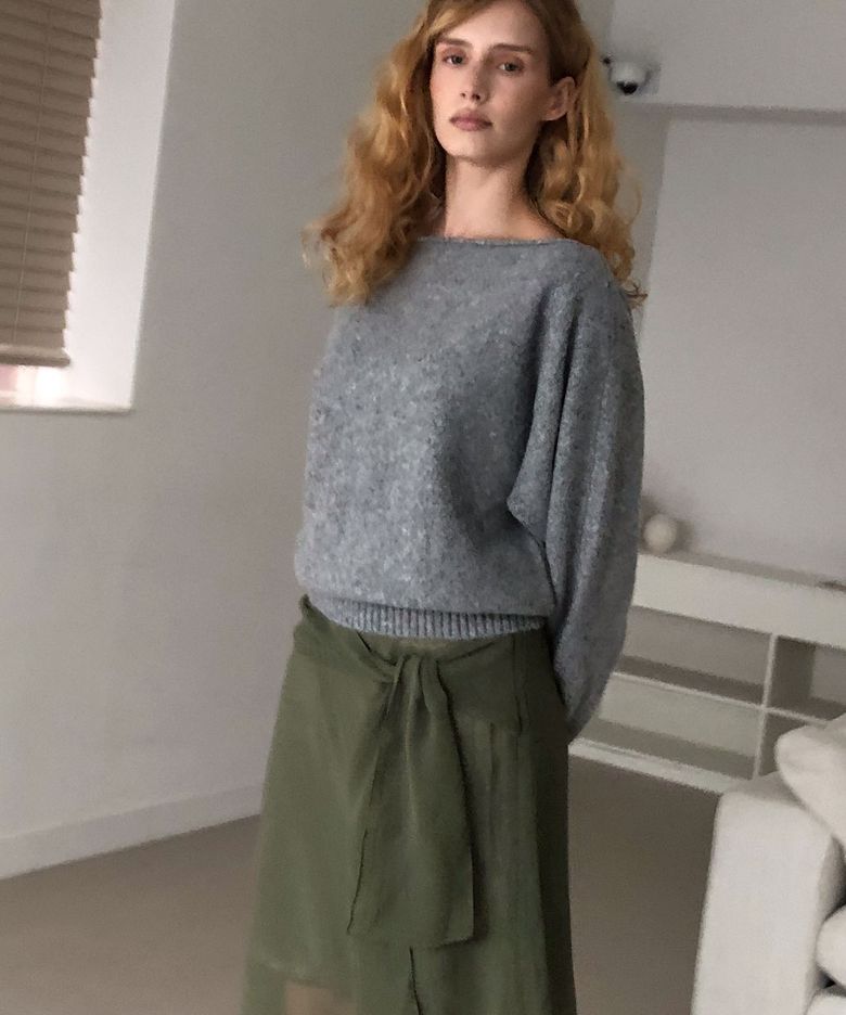 Witty wool knit top (gray)