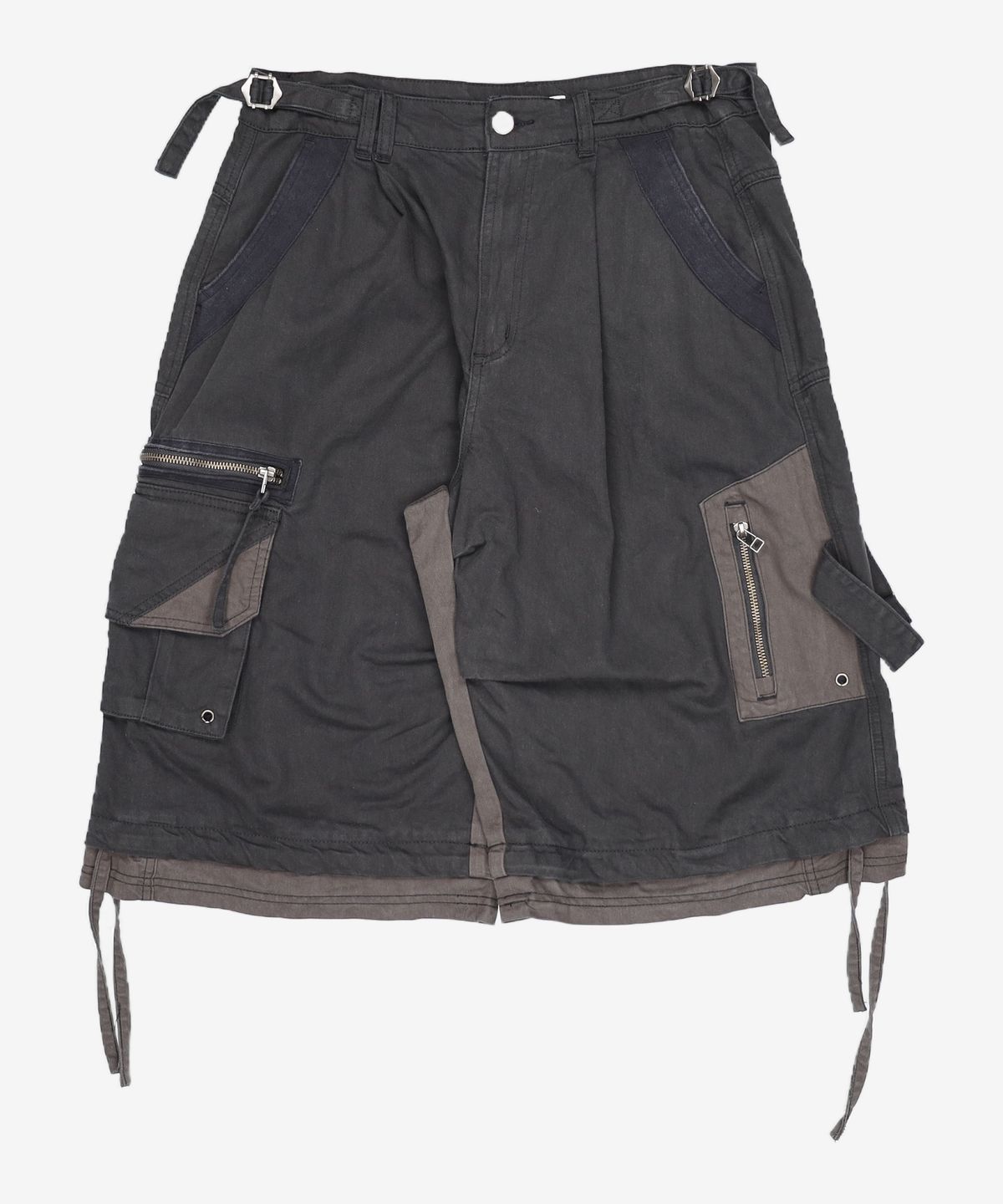 이티씨이(ETCE) LAYERED CARGO BERMUDA SHORTS (BLACK) L