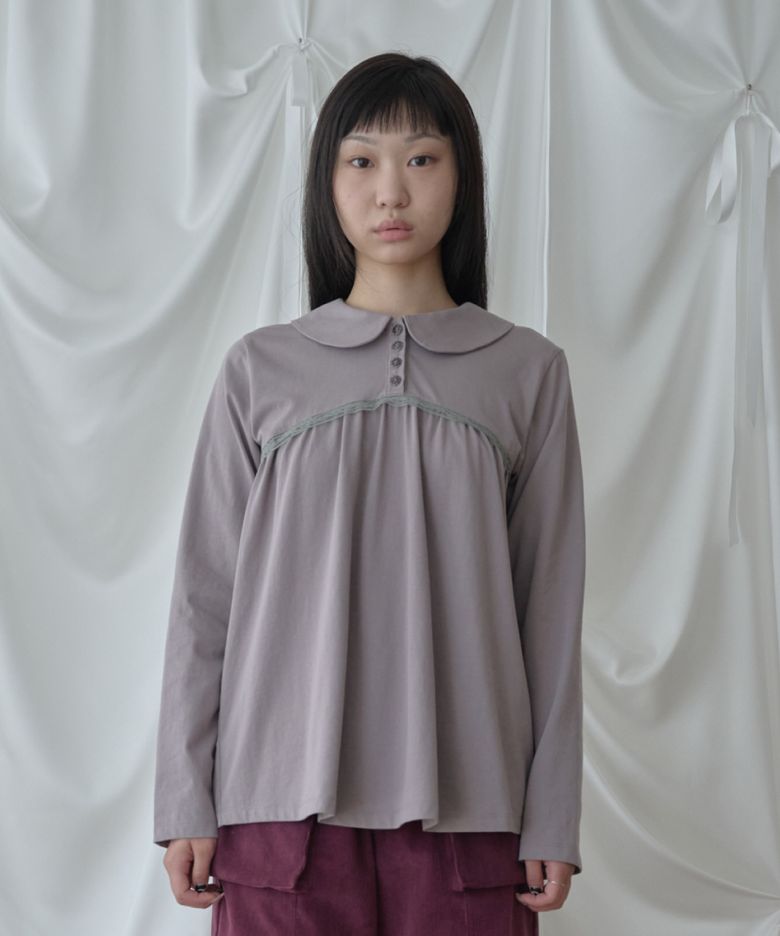 Yoke Shirred Blouse / Toupe