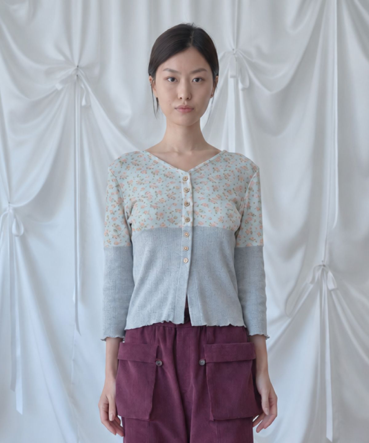 피브스피브스(PEEVES PEEVES) Underbust Seam Cardigan / Mint