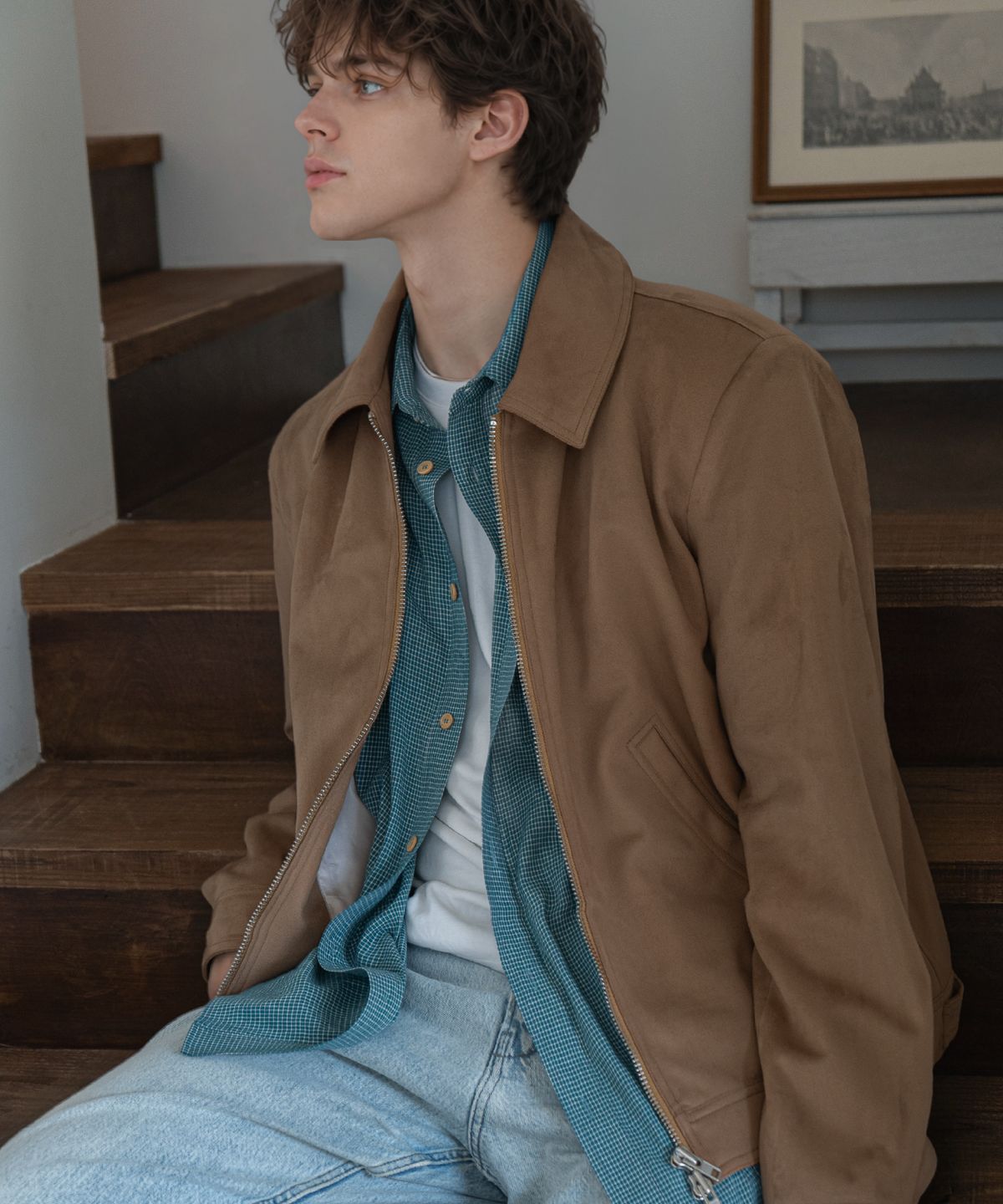 른넷(LEUNNET) 무스드모카 스웨이드 자켓 (Mousse de Moka Suede Jacket) / Mocha Brown