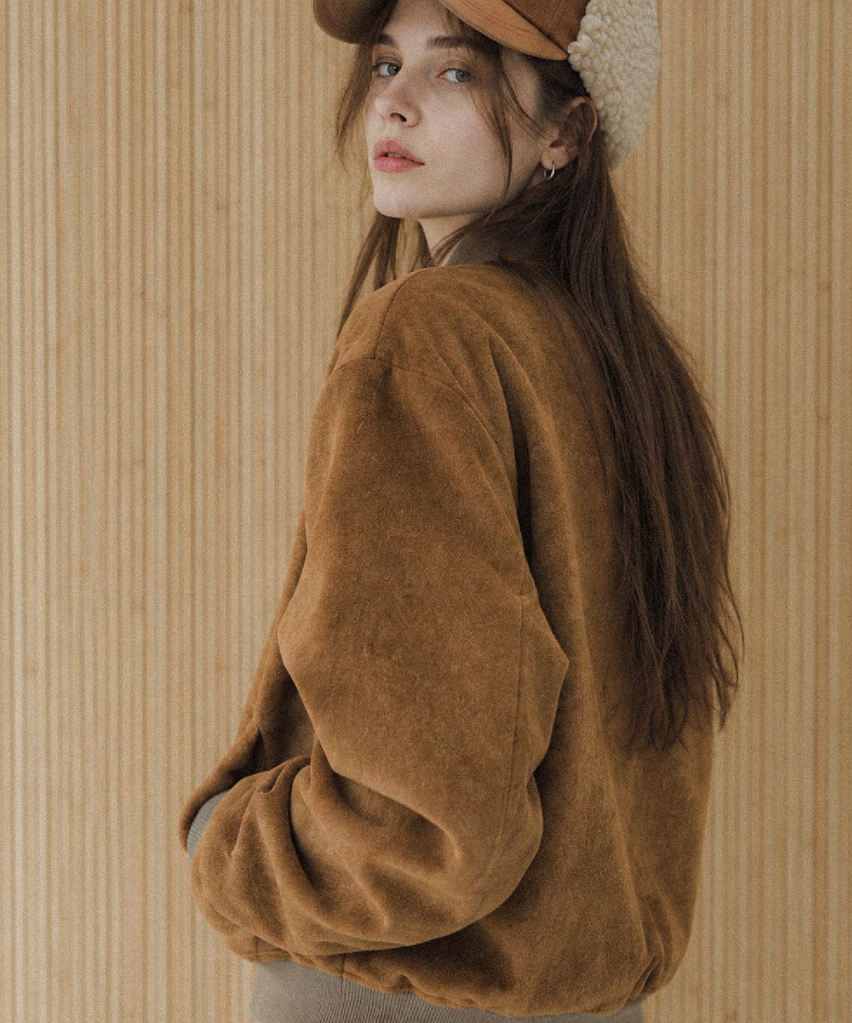 른넷(LEUNNET) 마엘 스웨이드 블루종 (Mael Suede Blouson) / Camel
