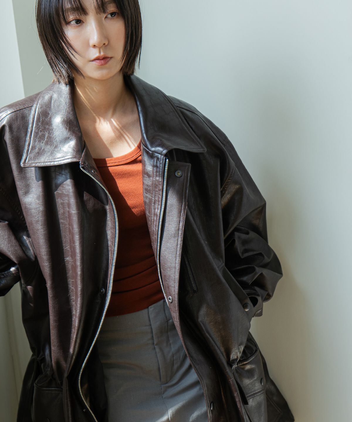 른넷(LEUNNET) 바스티앙 레더 필드 자켓 (Bastien Leather Field Jacket) / Dark Brown