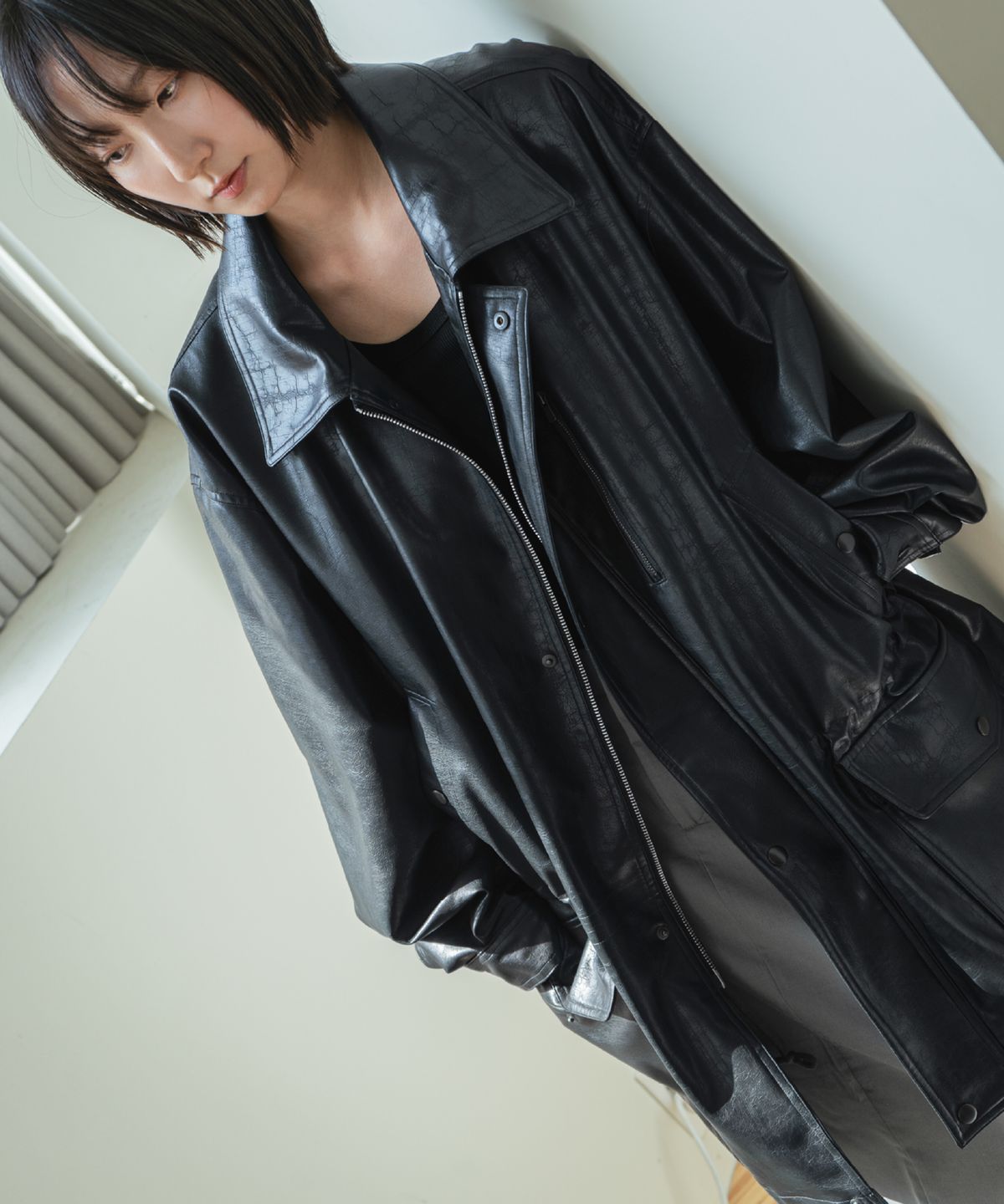 른넷(LEUNNET) 바스티앙 레더 필드 자켓 (Bastien Leather Field Jacket) / Black