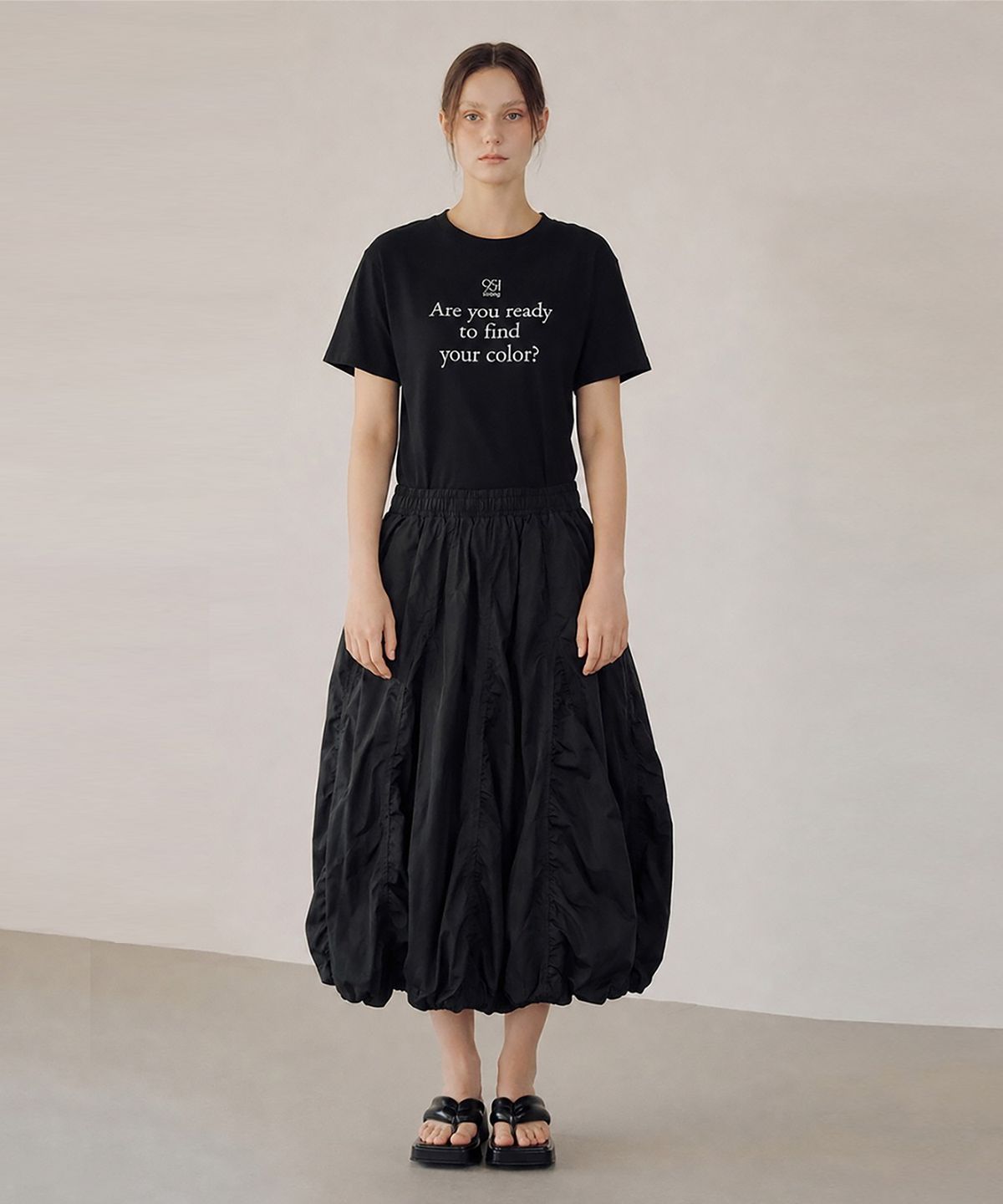 티백(TIBAEG) 튤립 스커트 블랙 TULIP SKIRT