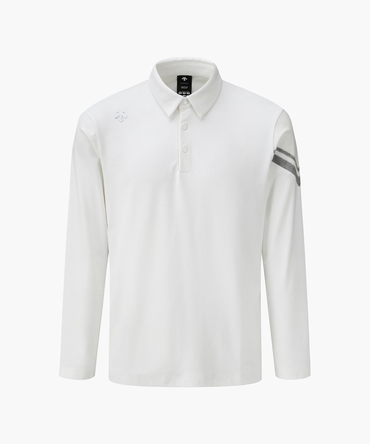데상트 골프(DESCENTE GOLF) 남성 니트 원포인트 카라 긴팔 티셔츠 오프화이트 DR32MFTL98
