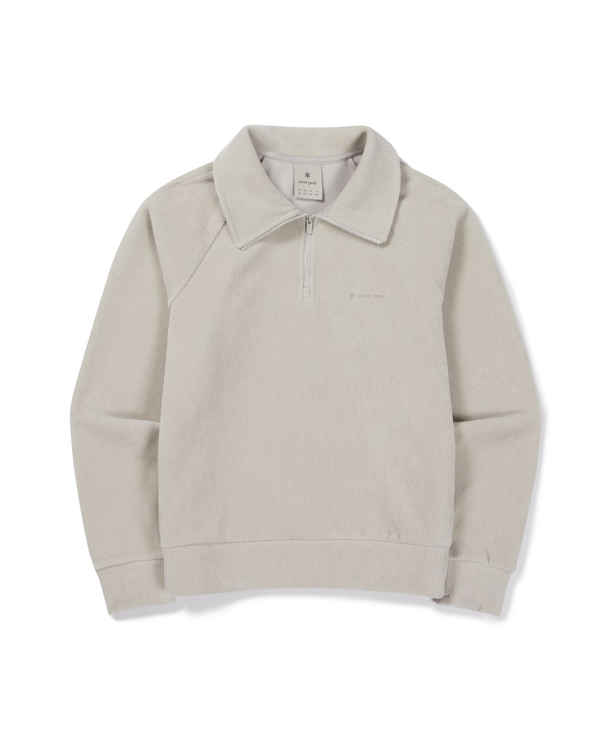 스노우피크 어패럴(SNOWPEAK APPAREL) 코듀로이 여성 반집업 맨투맨 (S26WWFZT71) Light Beige