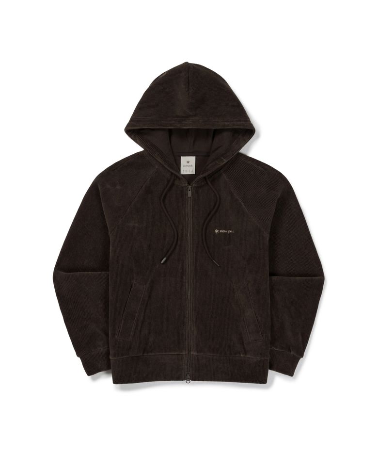 코듀로이 여성 세미크롭 후드 집업 (S26WWFFJ73) Choco Brown