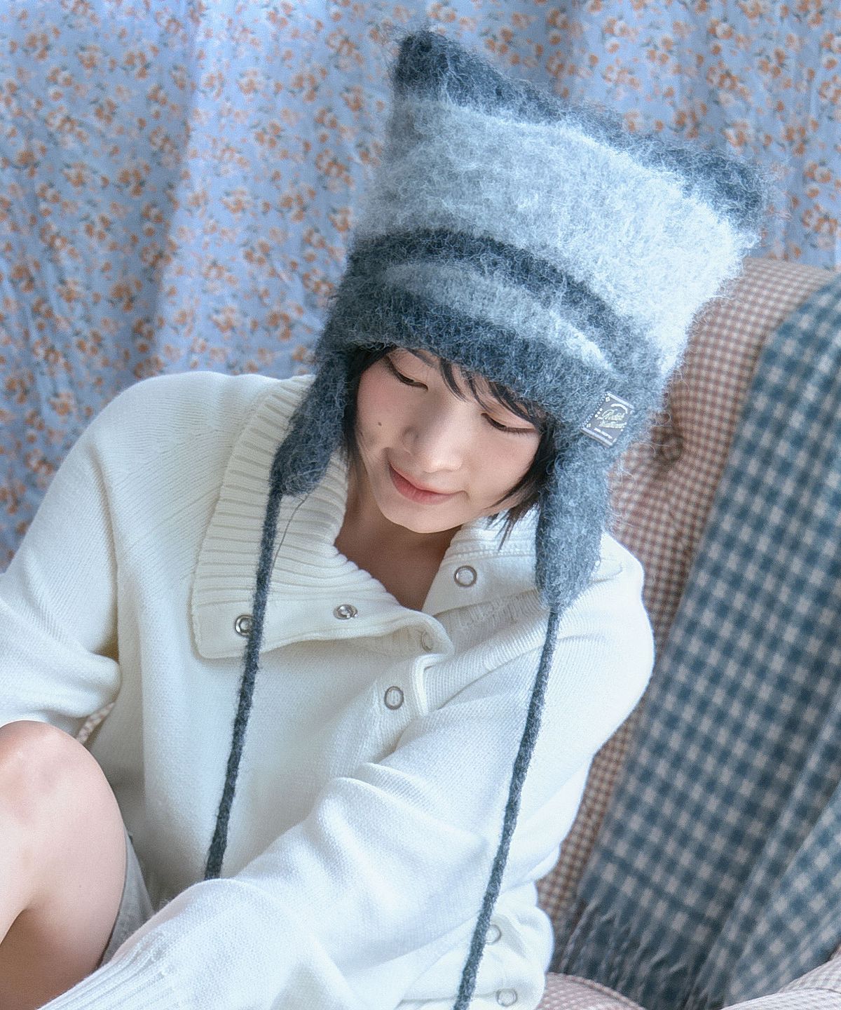 락피쉬웨더웨어(ROCKFISH WEATHERWEAR) STRIPE BRUSHED CAT BEANIE - 5 colors