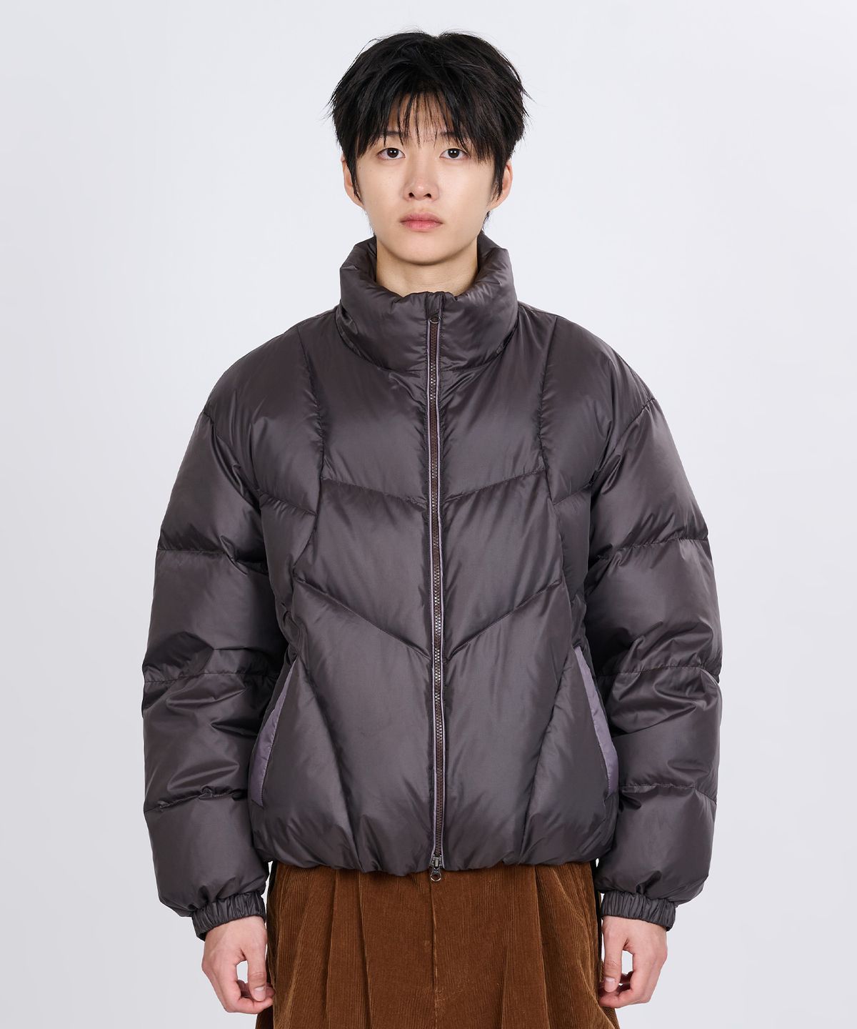 논타입(NONTYPE) SCULPTED DOWN JACKET (BROWN)