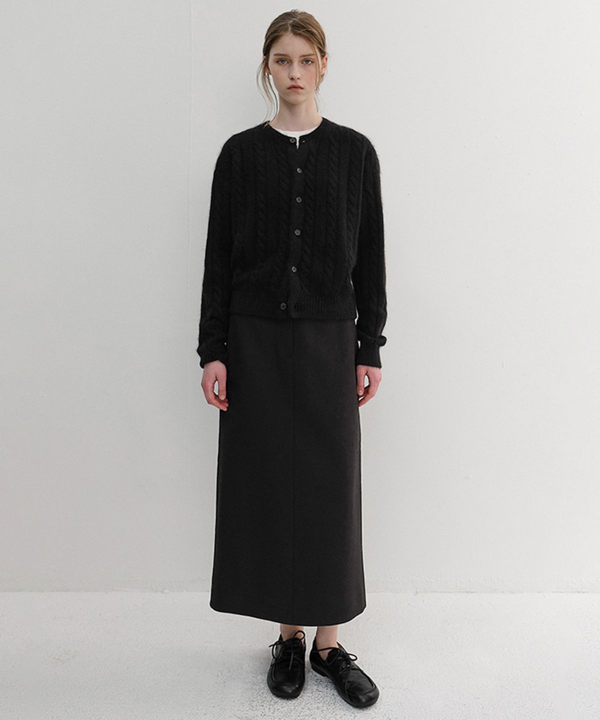 던스트(DUNST) H-LINE LONG SKIRT_UDSK6D223_BLACK