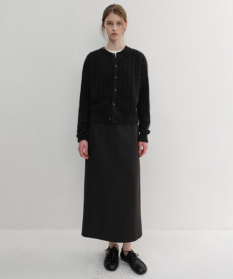 H-LINE LONG SKIRT_UDSK6D223_BLACK