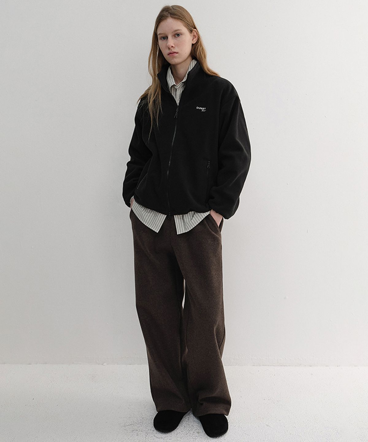 던스트(DUNST) UNISEX JERSEY WIDE PANTS_UDPA6D121_DARK BROWN