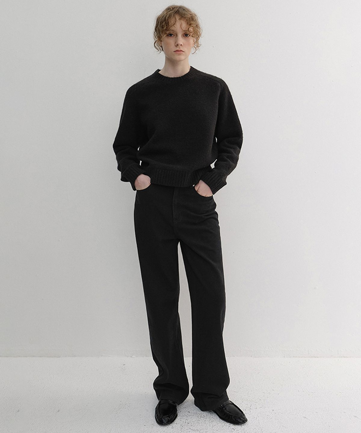 던스트(DUNST) BRUSHED STRAIGHT JEANS_UDPA6D223_BLACK