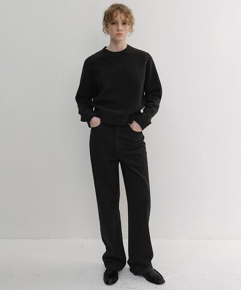 BRUSHED STRAIGHT JEANS_UDPA6D223_BLACK