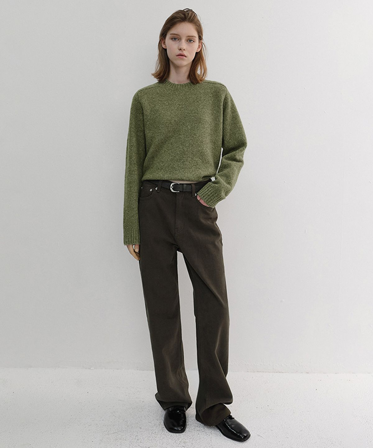 던스트(DUNST) BRUSHED STRAIGHT JEANS_UDPA6D223_KHAKI BROWN
