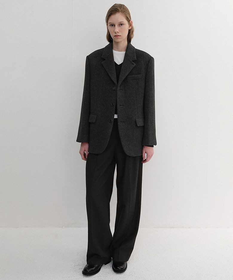 WINTER FLANNEL SLACKS_UDPA6D221_BLACK