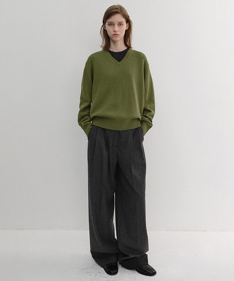 WINTER FLANNEL SLACKS_UDPA6D221_CHARCOAL GREY
