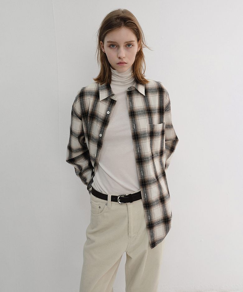 UNISEX WINTER FLANNEL CHECKED SHIRT_UDSH6D121_BEIGE