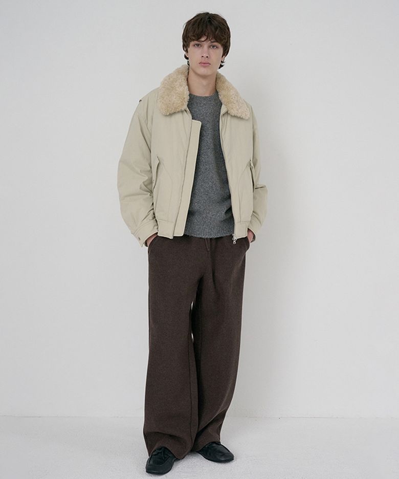 UNISEX JERSEY WIDE PANTS_UDPA6D121_DARK BROWN