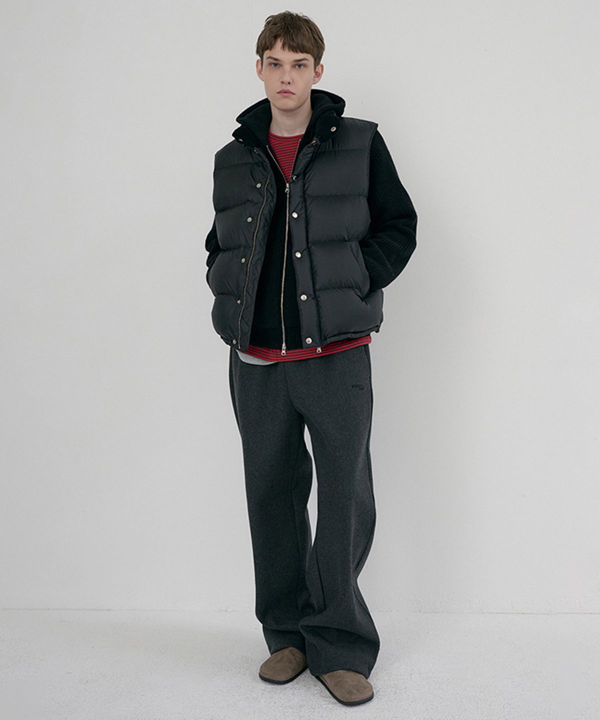 던스트 포 맨(DUNST FOR MEN) UNISEX JERSEY WIDE PANTS_UDPA6D121_CHARCOAL GREY