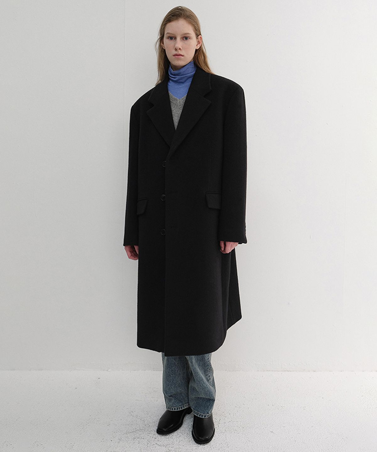 던스트(DUNST) UNISEX BOXY TAILORED COAT_UDCO6D124_BLACK