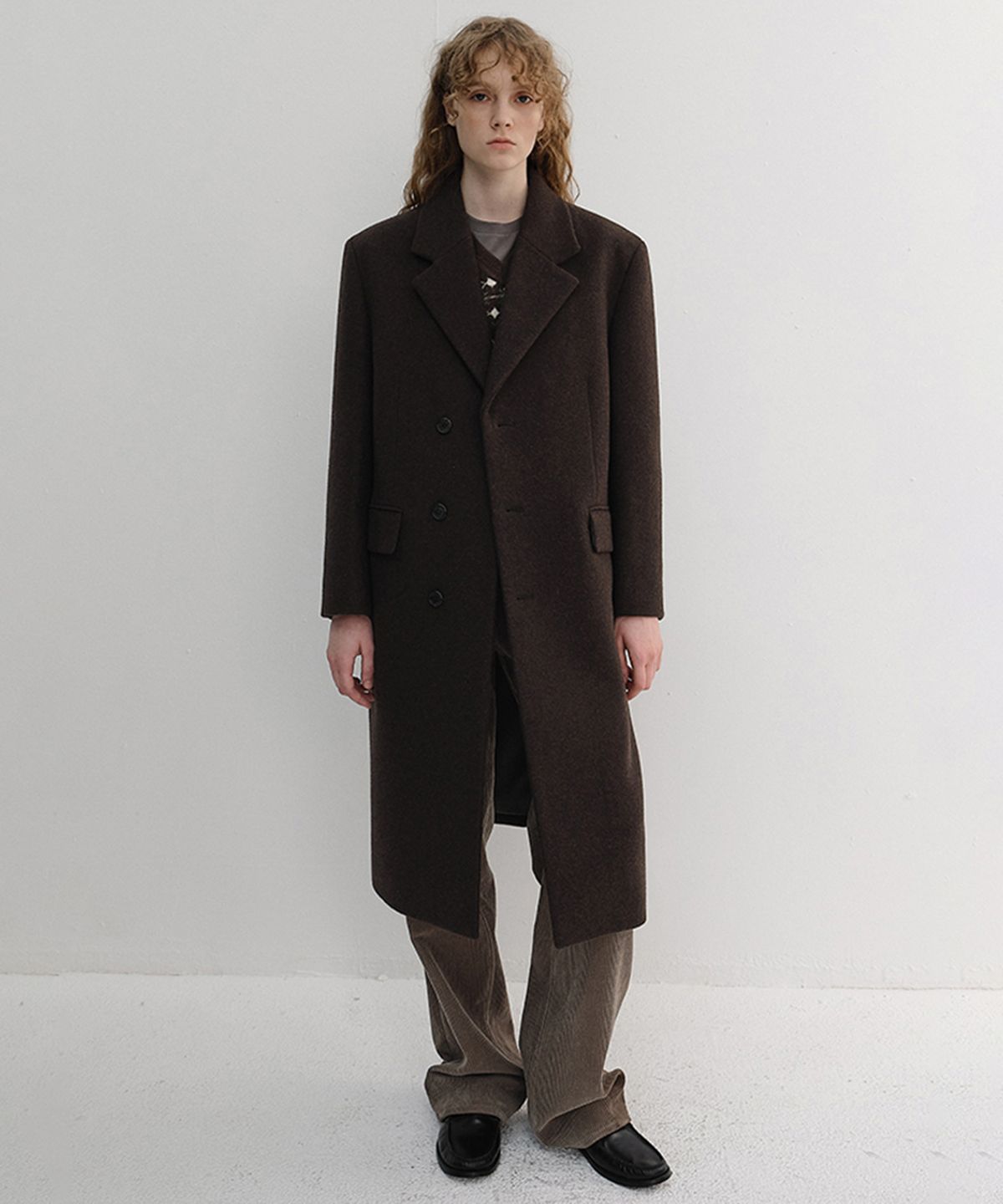 던스트(DUNST) UNISEX BOXY TAILORED COAT_UDCO6D124_DEEP BROWN