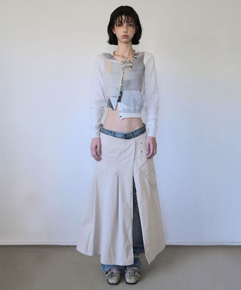 LAYERED WRAP SKIRT (BEIGE)