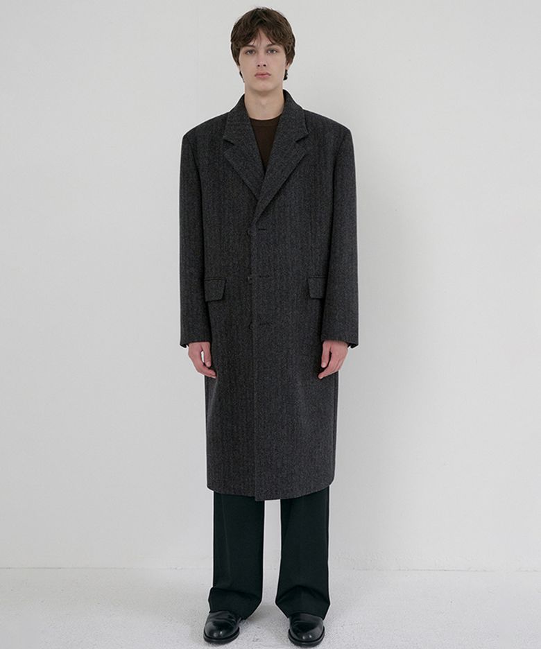 UNISEX BOXY TAILORED COAT_UDCO6D124_GREY HERRINGBONE