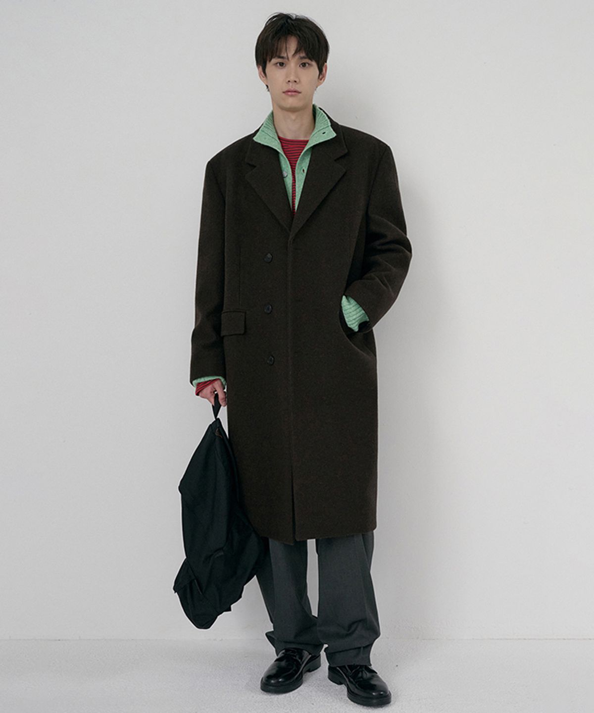 던스트 포 맨(DUNST FOR MEN) UNISEX BOXY TAILORED COAT_UDCO6D124_DEEP BROWN