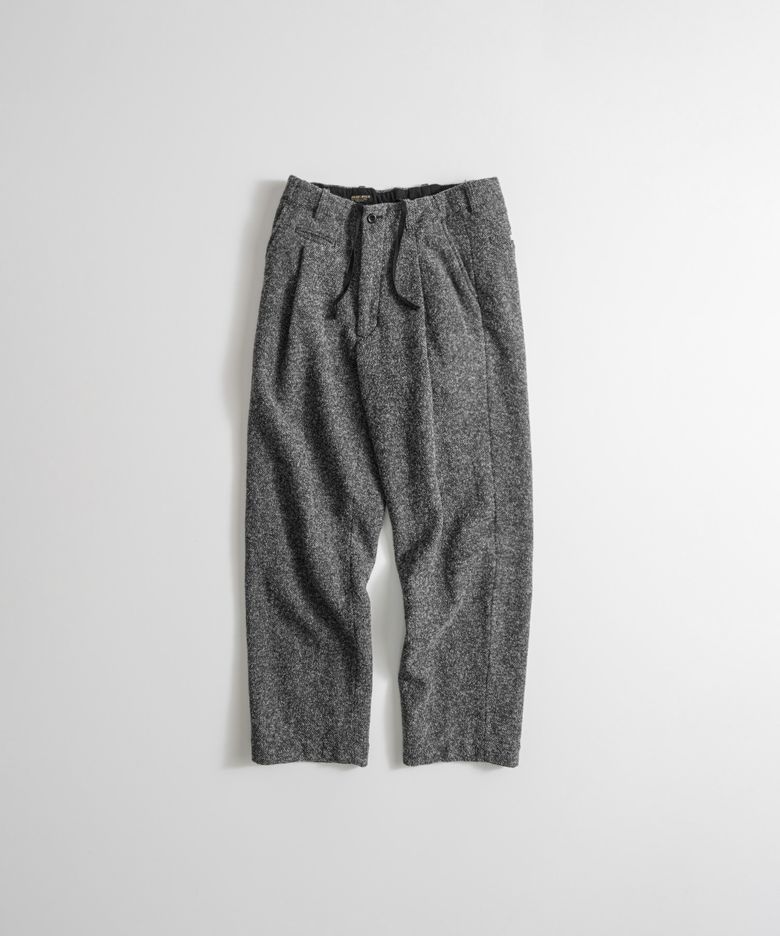 BRUSHED WOOL TWILL EASY TROUSERS h.grey