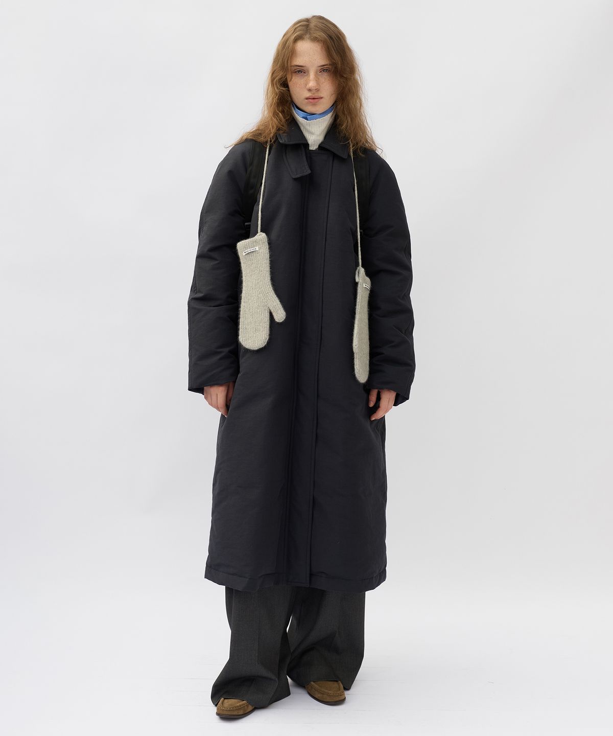 르바(LEVAR) Duck Down Raglan Coat - Night Navy