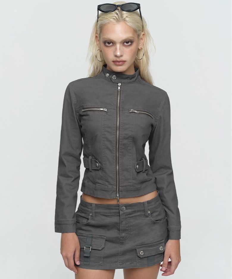 벡터 스냅 슬림 자켓_챠콜 Vector Snap Slim Jacket_Charcoal